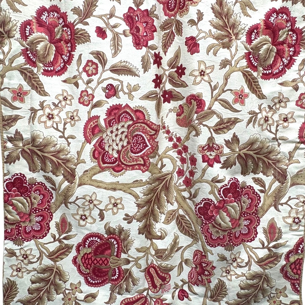 Set of 2 Standard Waverly Imperial Dress Antique Pillow Shams Cream Red Floral - Picture 4 of 8